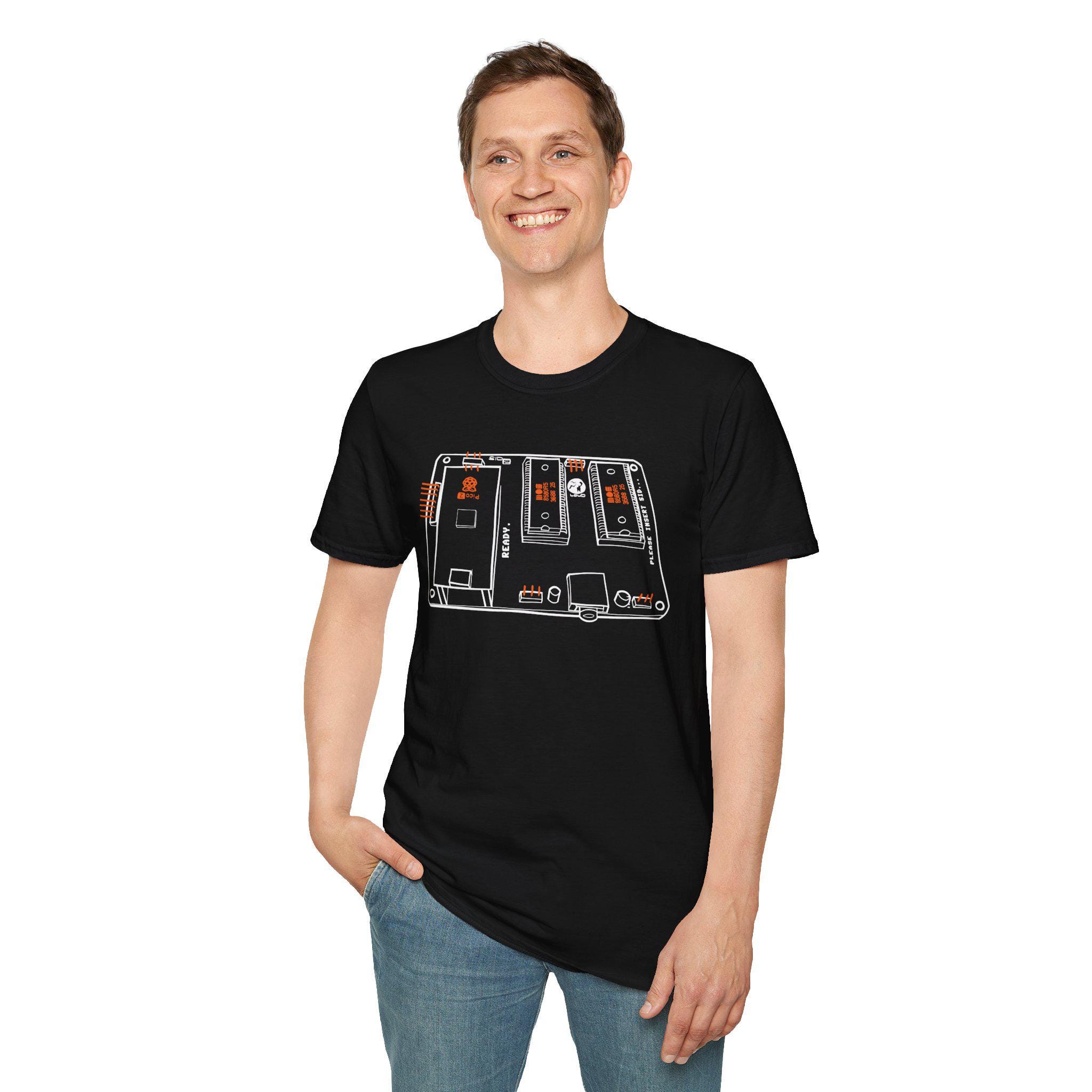 USBSID-Pico Chiptune Board T-Shirt Hand-Drawn | SID Chip Interface PCB | Commodo