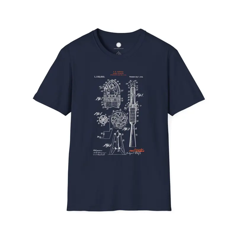 Robert Goddard Rocket Patent Art Tee | Rocket Apparatus 1914 WPI | Space Enginee