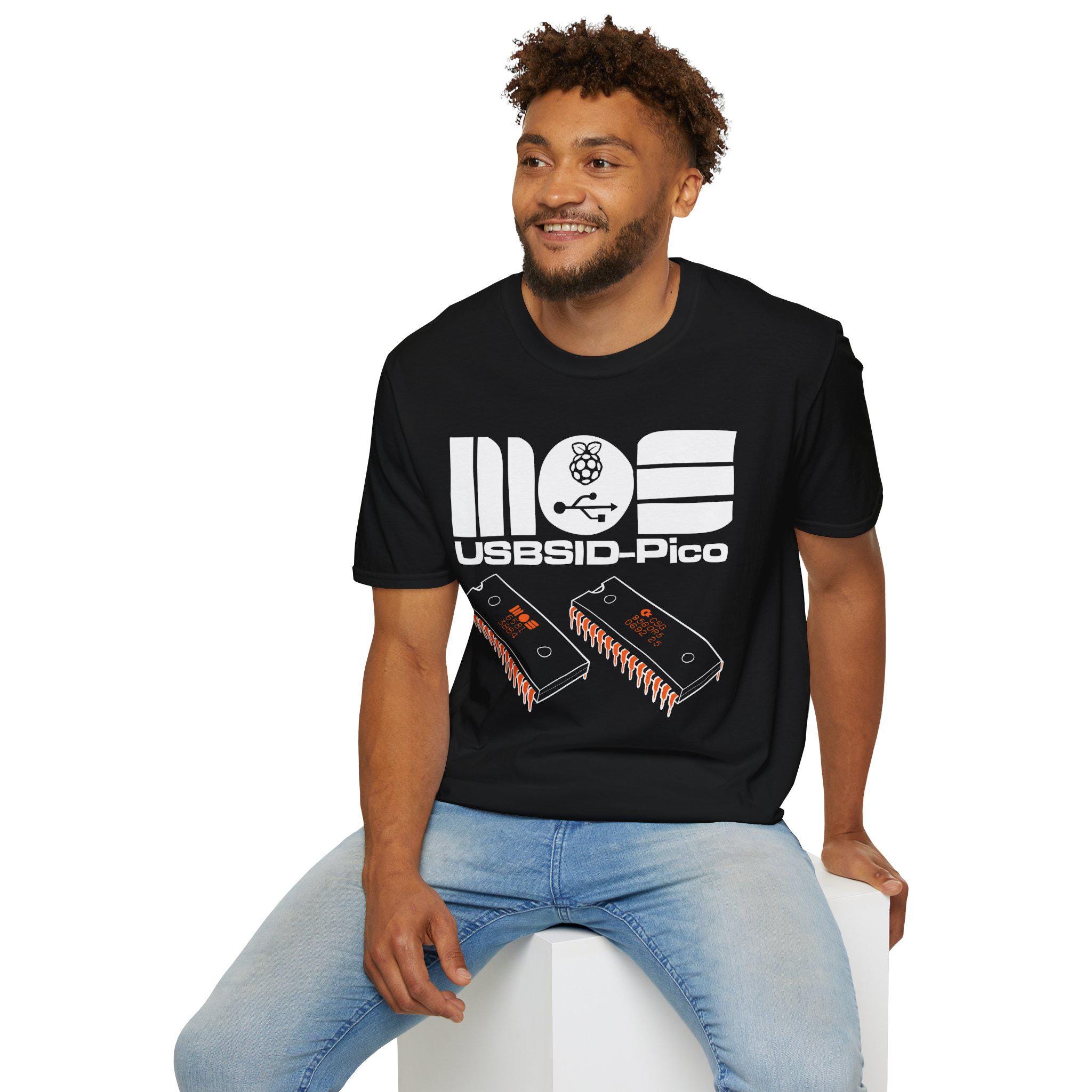 USBSID-Pico with MOS SID Chips T-Shirt | 6581 and 8580 Commodore Audio | Hand-Dr